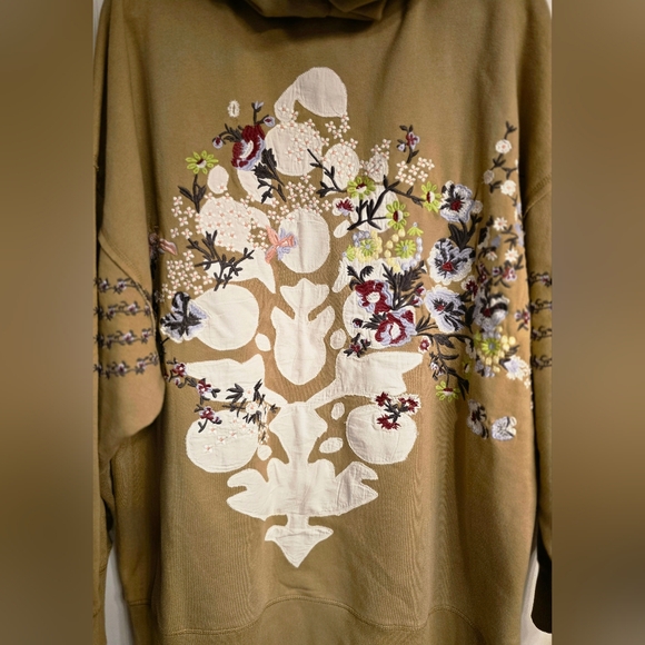 NWT FP Movement by Free People Floral Embroidered Hoodie - Olive - Picture 12 of 12
